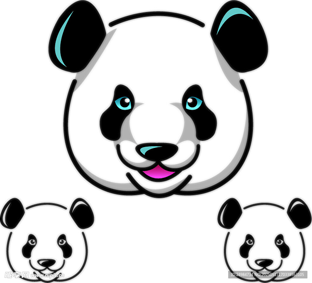 可爱熊猫头像设计素材