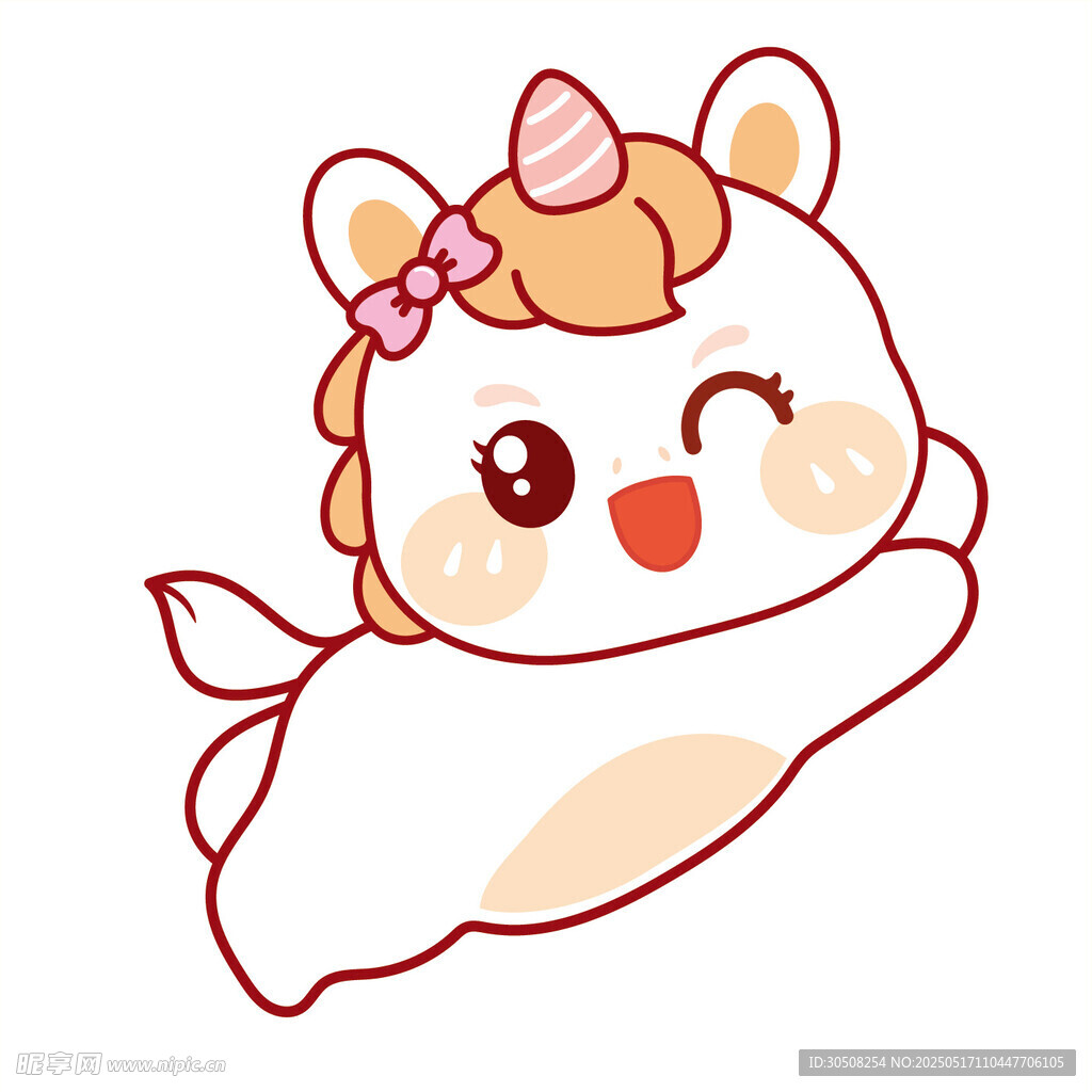 跳跃生肖马可爱卡通表情包图片