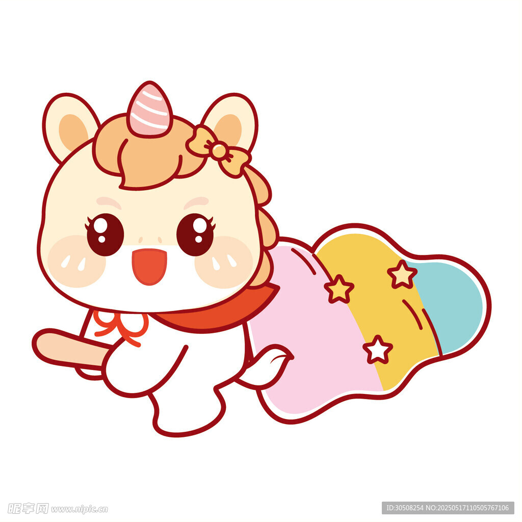 黄色马宝宝会飞卡通表情包图片