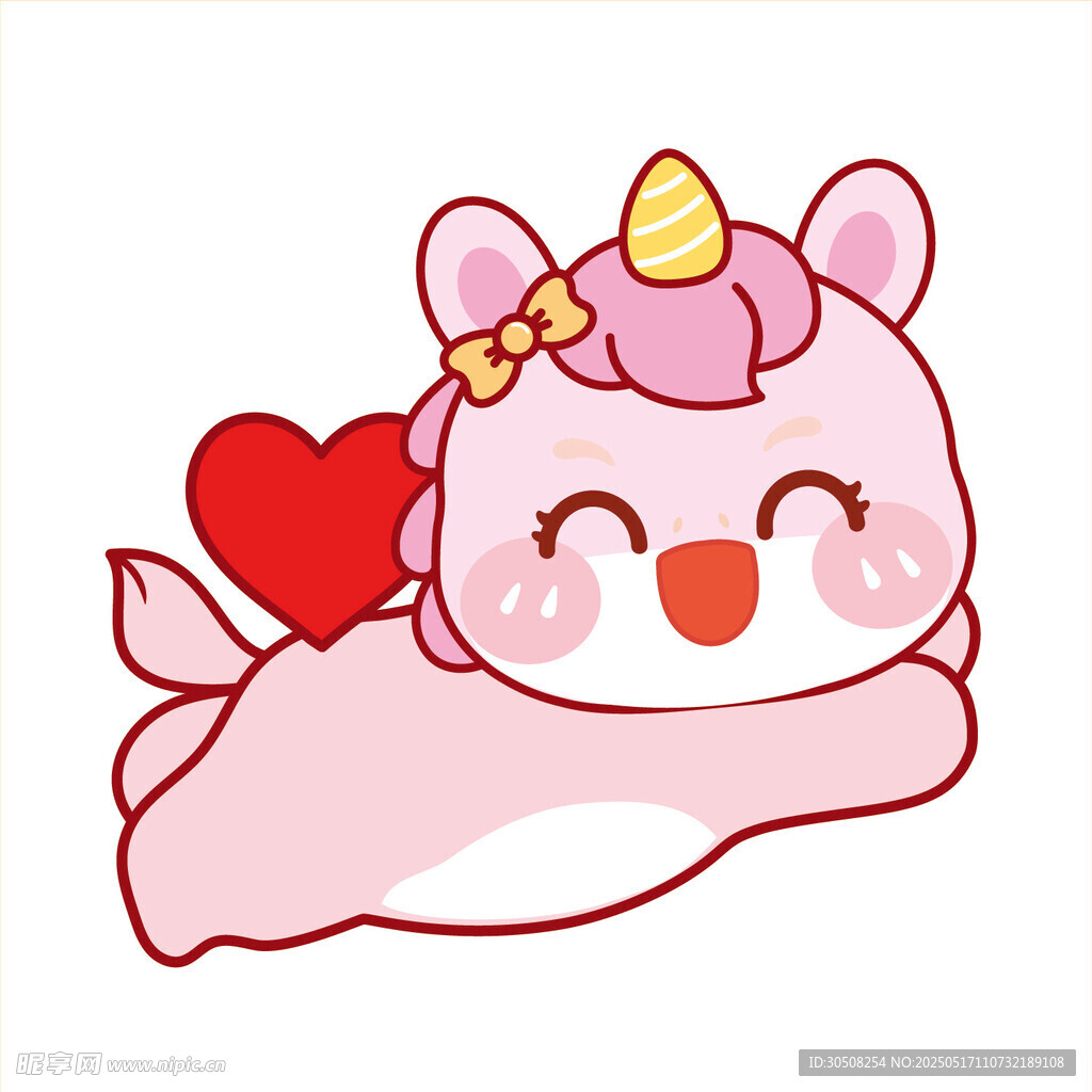 马宝宝背爱心卡通插画图片