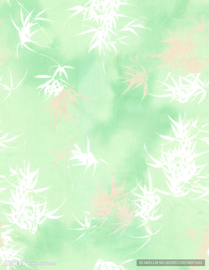 清新水墨风竹叶背景图