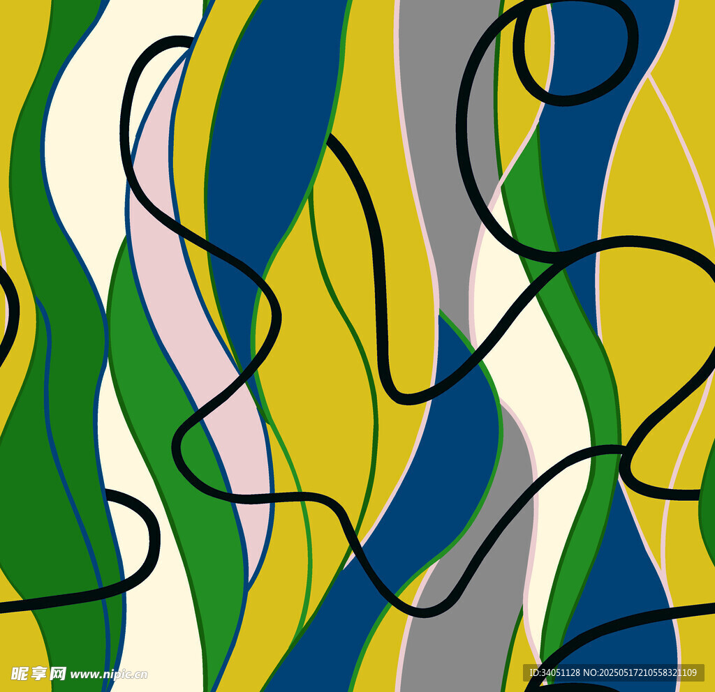 抽象多彩线条艺术图案