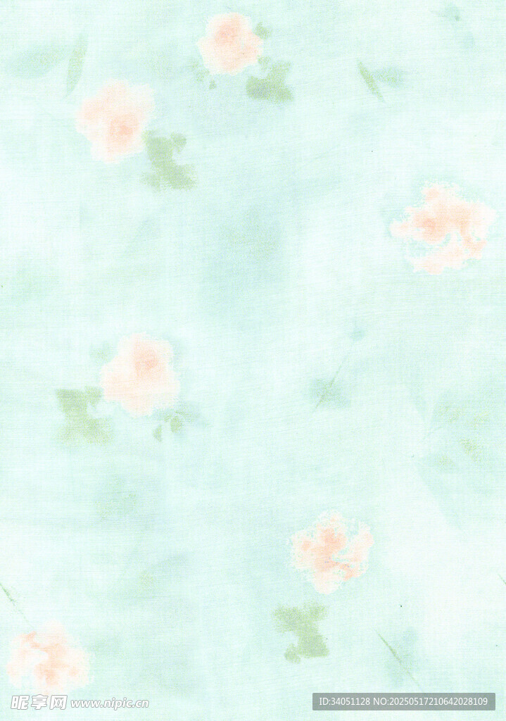扎染淡绿色花卉水彩背景图
