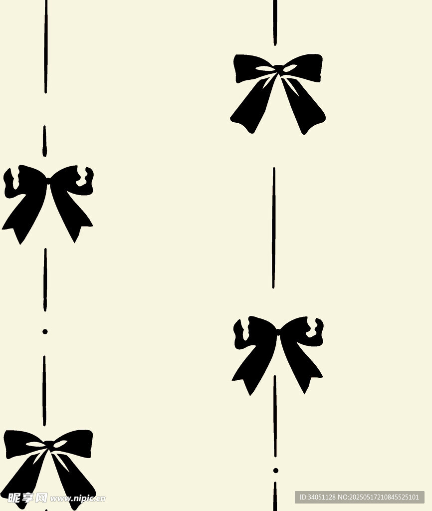 黑色蝴蝶结垂直排列图案