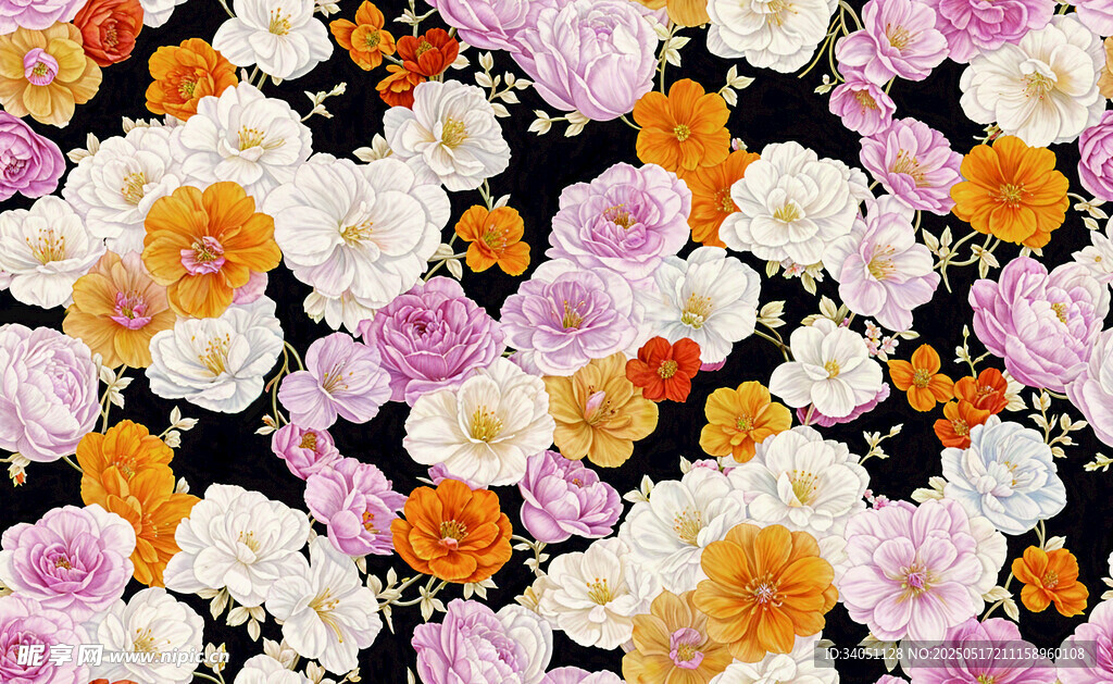 多彩花卉图案背景