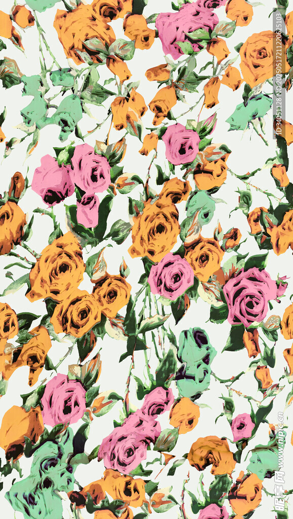 多彩花卉图案背景