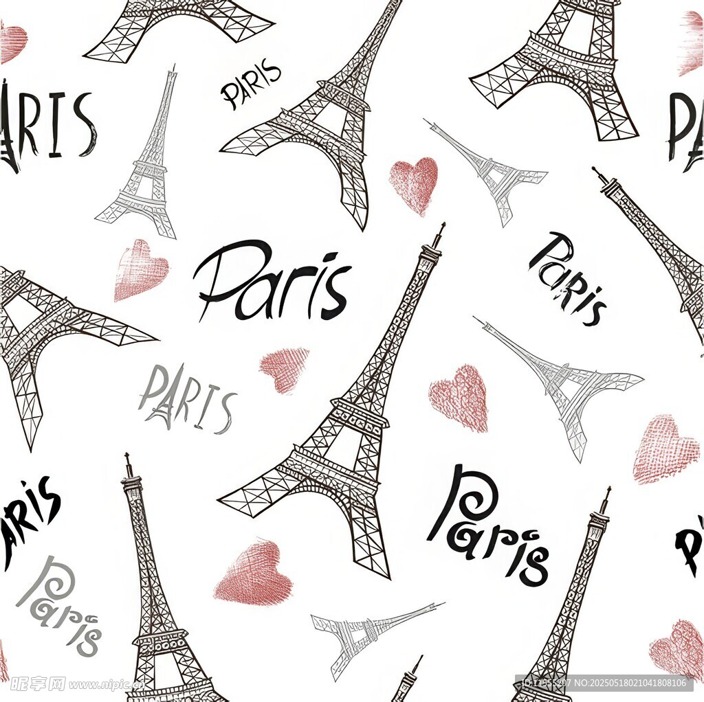 巴黎埃菲尔铁塔浪漫图案