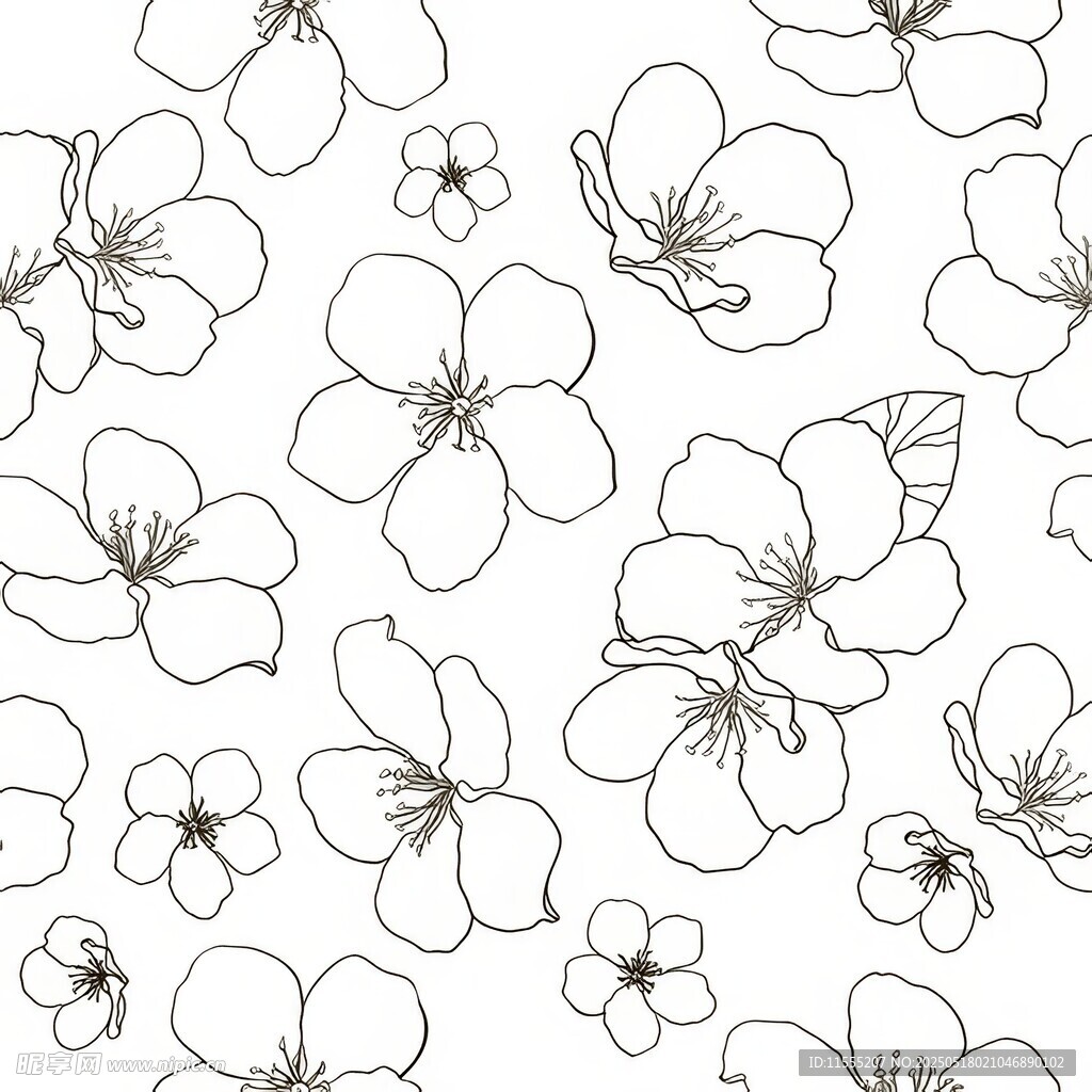 花卉线条图案