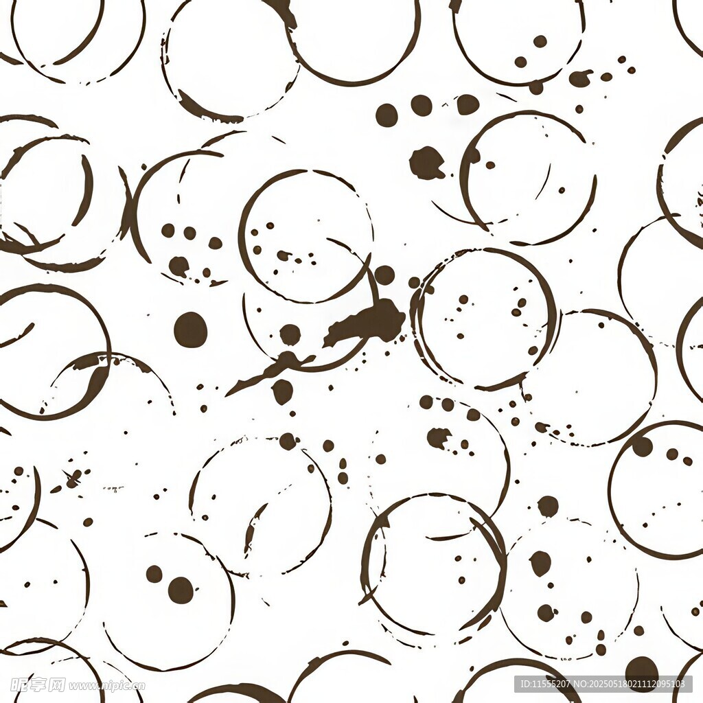 墨点圆圈抽象无缝图案