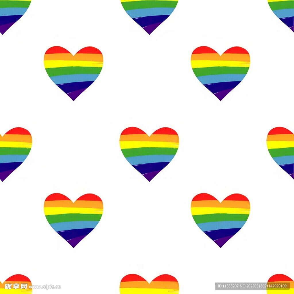 彩虹爱心图案背景设计