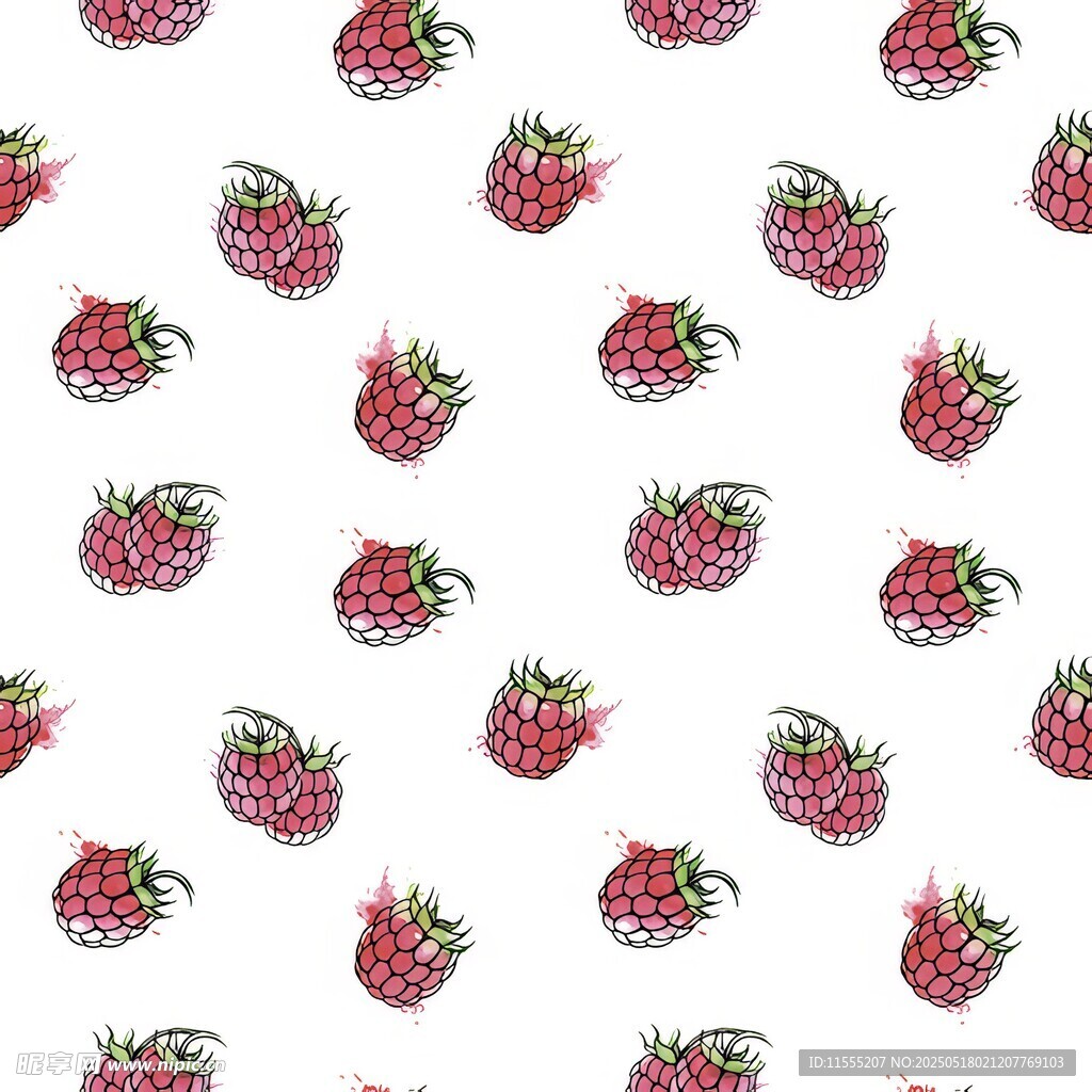 草莓图案无缝背景图