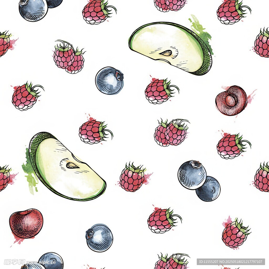 缤纷水果无缝图案设计