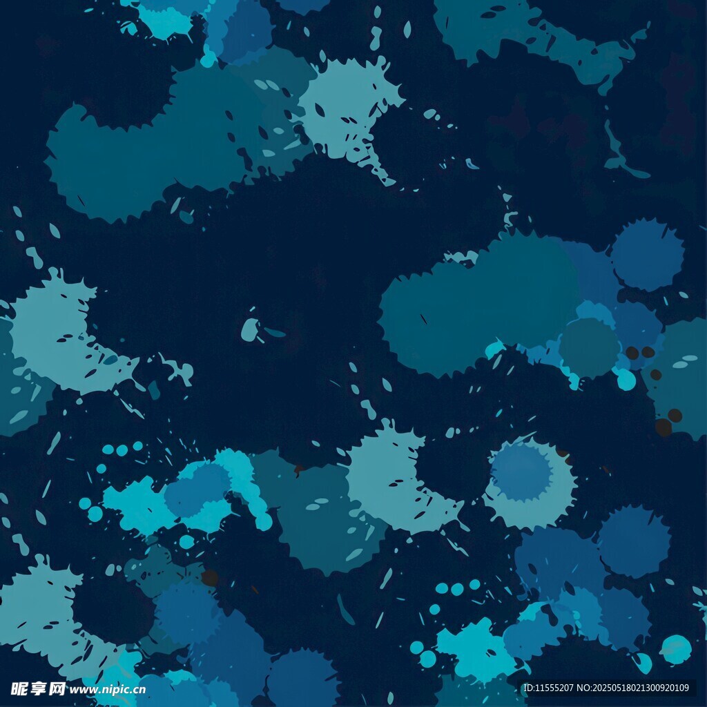 蓝绿色墨渍抽象背景图案
