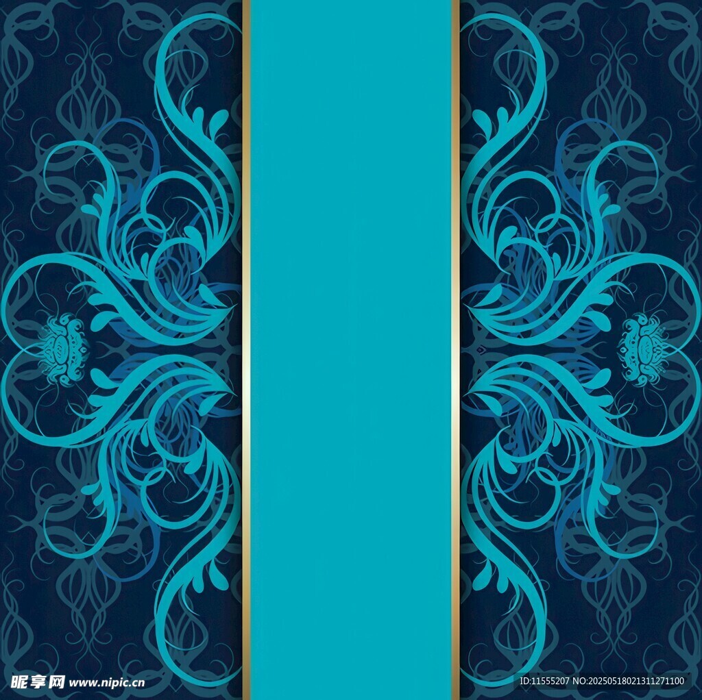 蓝底花纹装饰性背景图