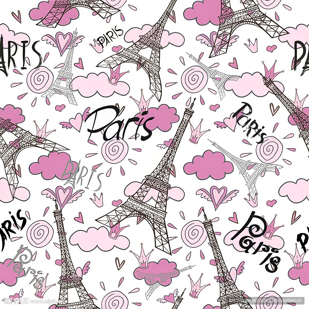 巴黎风情浪漫图案设计