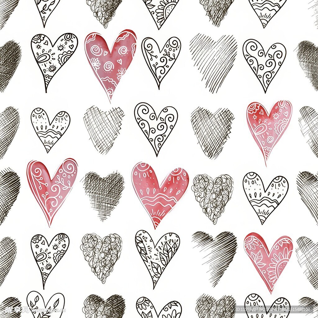 手绘爱心图案背景纹理
