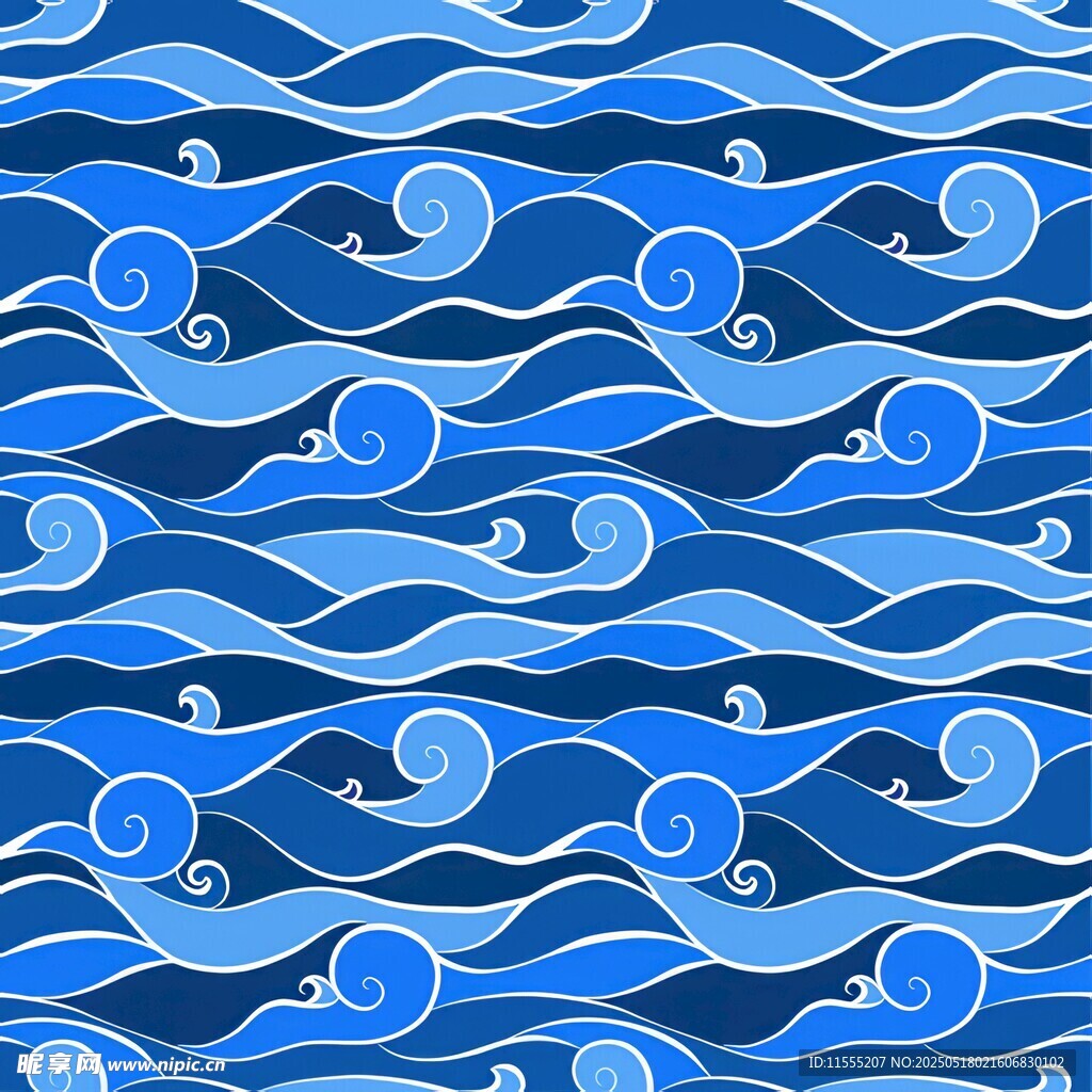 蓝色波浪图案背景纹理
