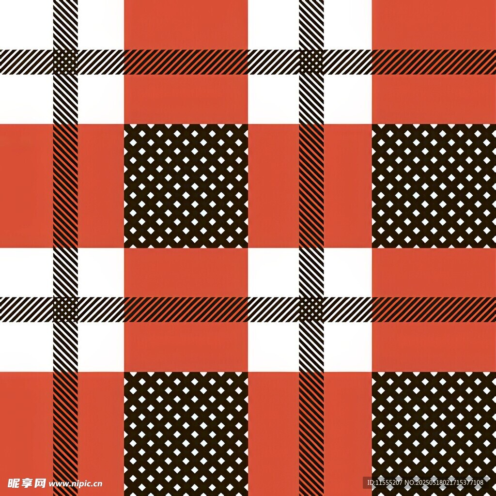 经典红黑格纹图案设计