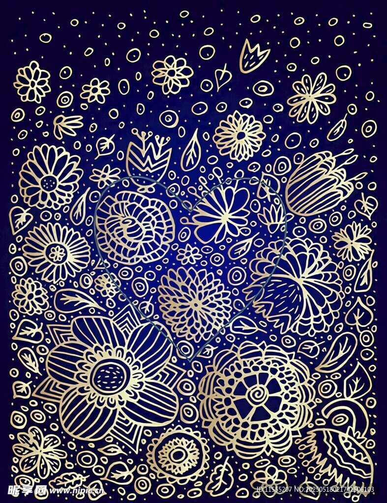 梦幻金色雪花图案背景