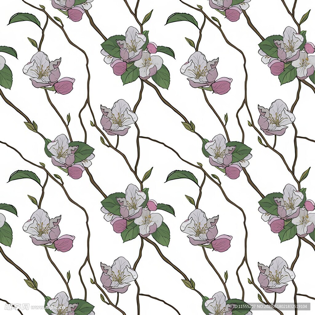 花卉藤蔓图案纹理背景图