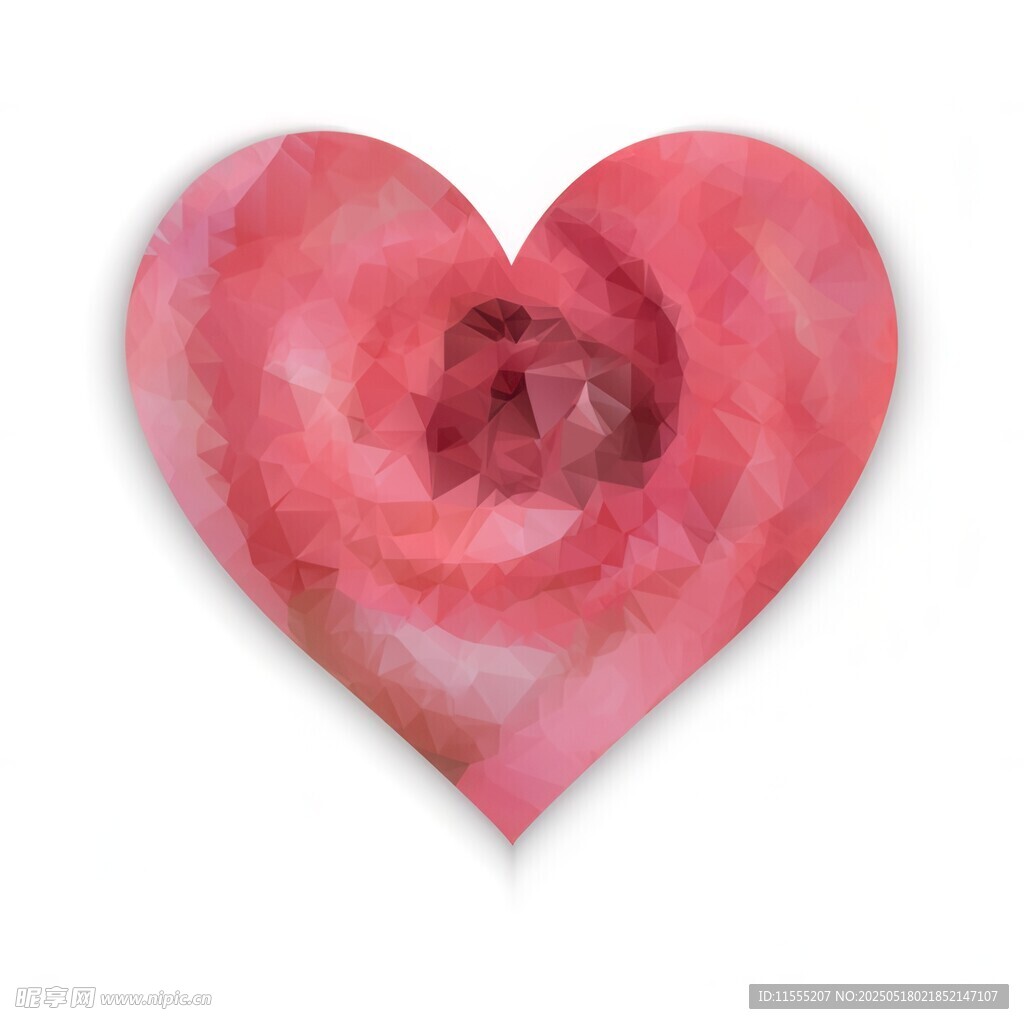 粉色心形水彩画图案