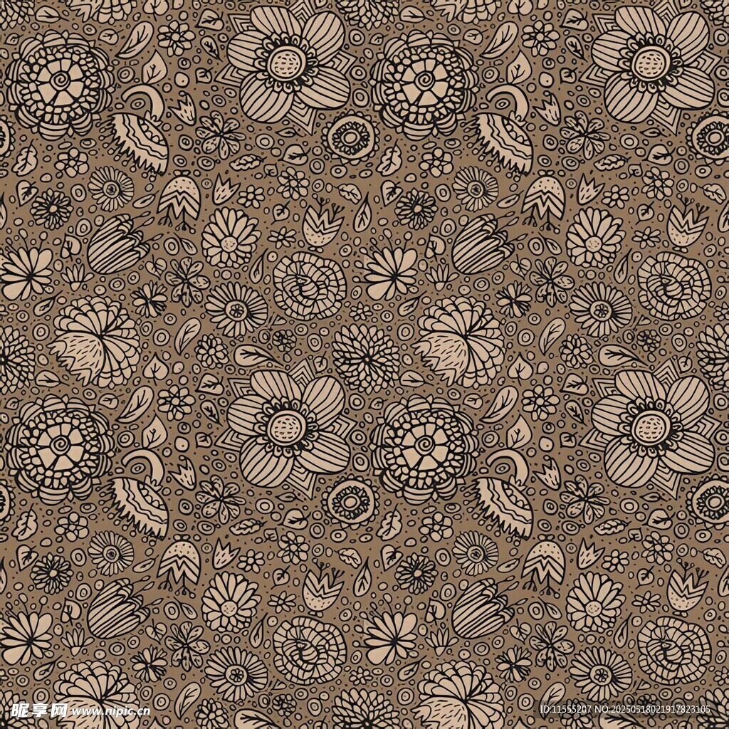 复古花纹图案设计素材