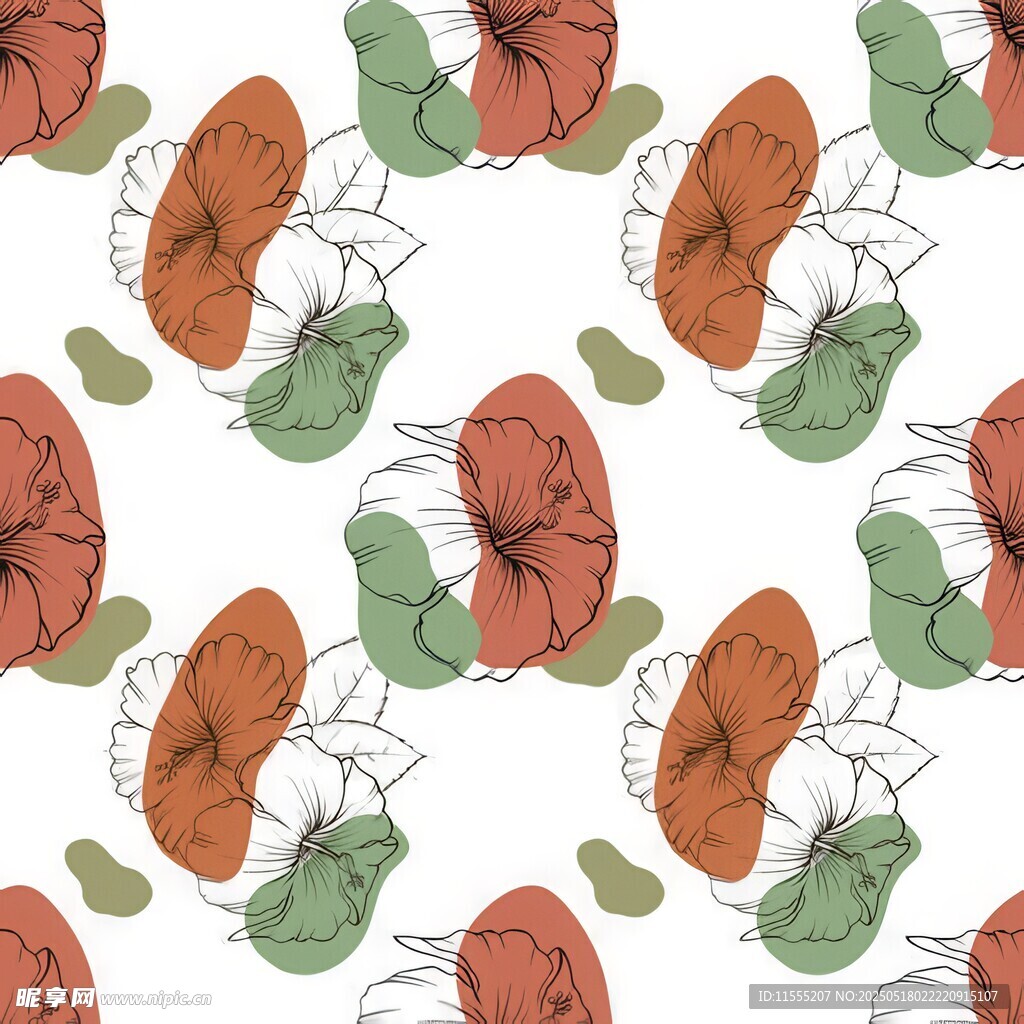 手绘花生图案背景纹理