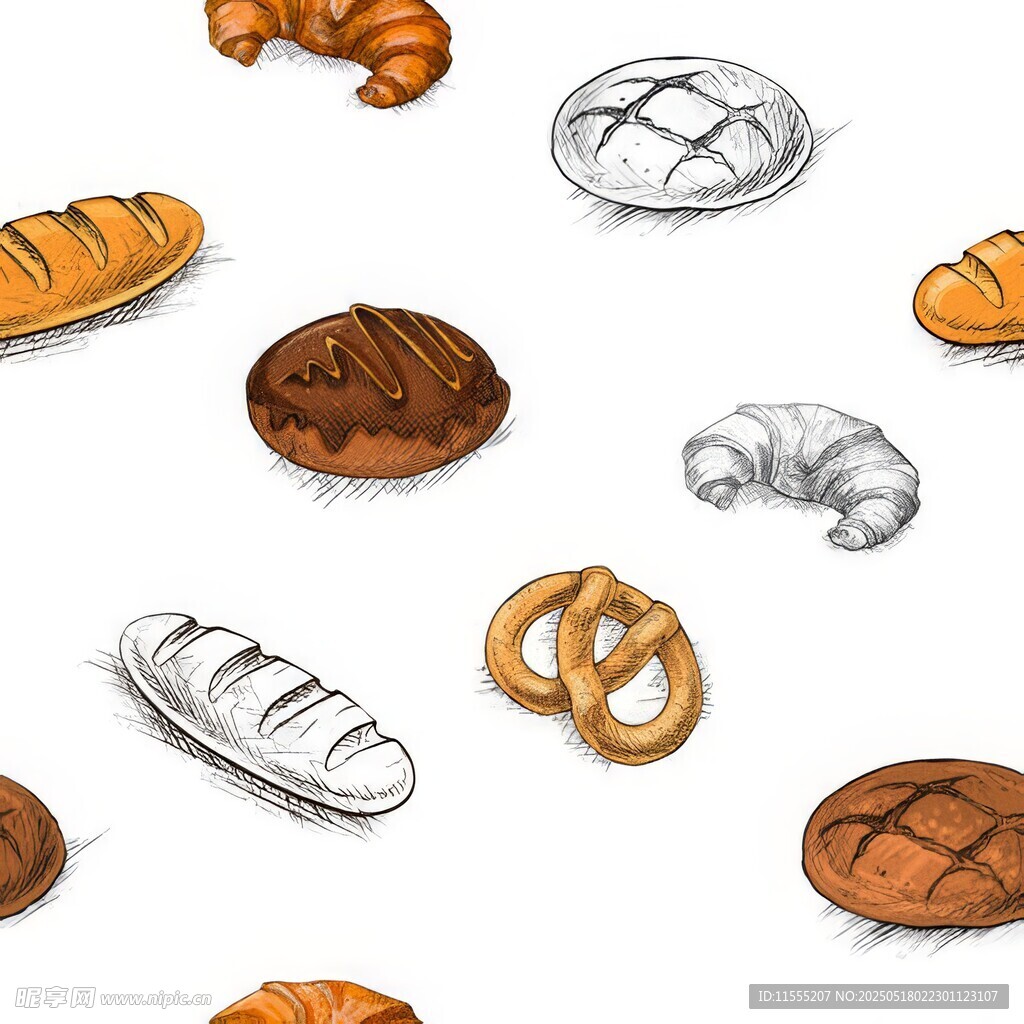 多样面包插画