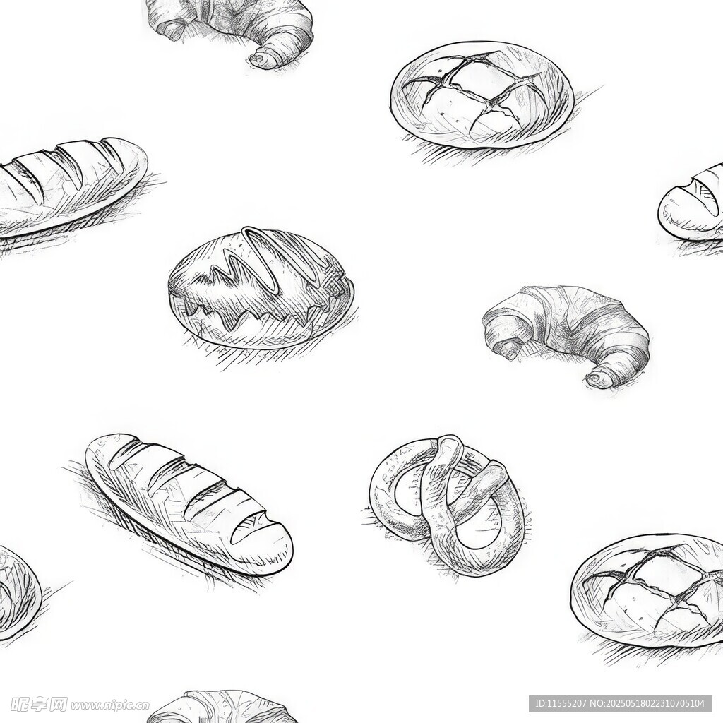 手绘面包插画