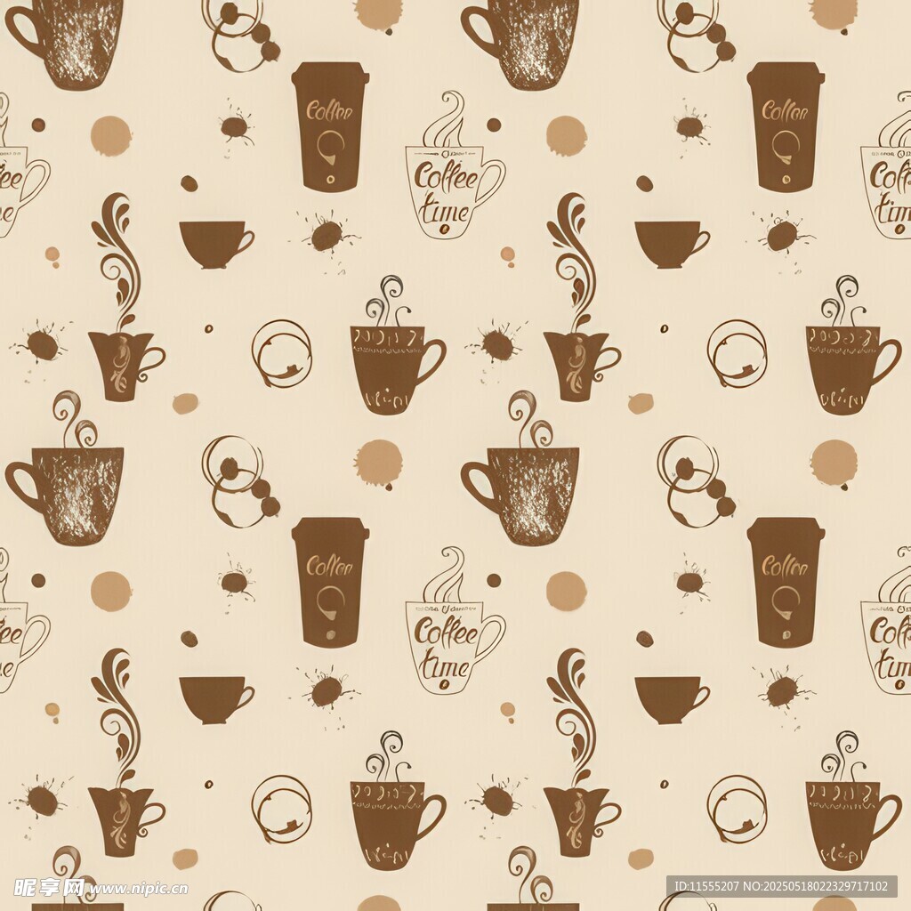 咖啡杯图案背景纹理