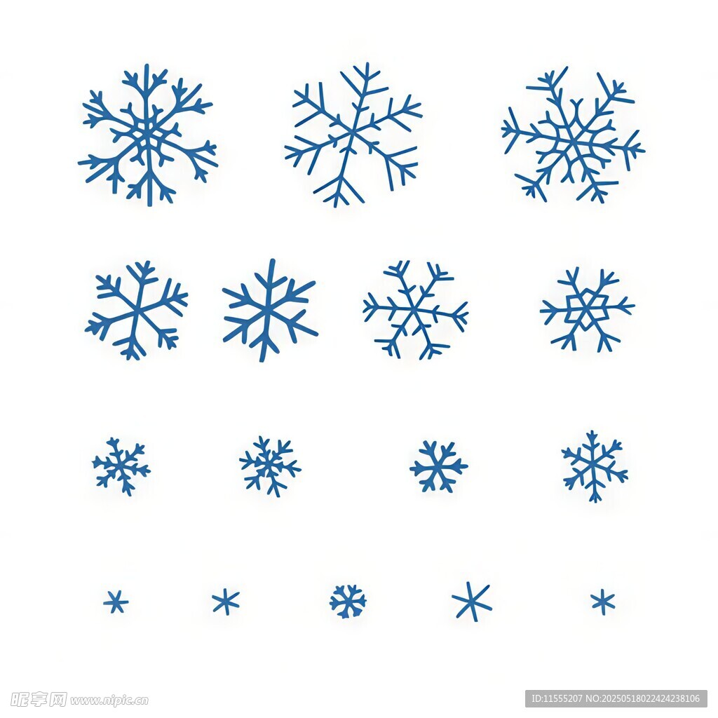 蓝色雪花图案集合