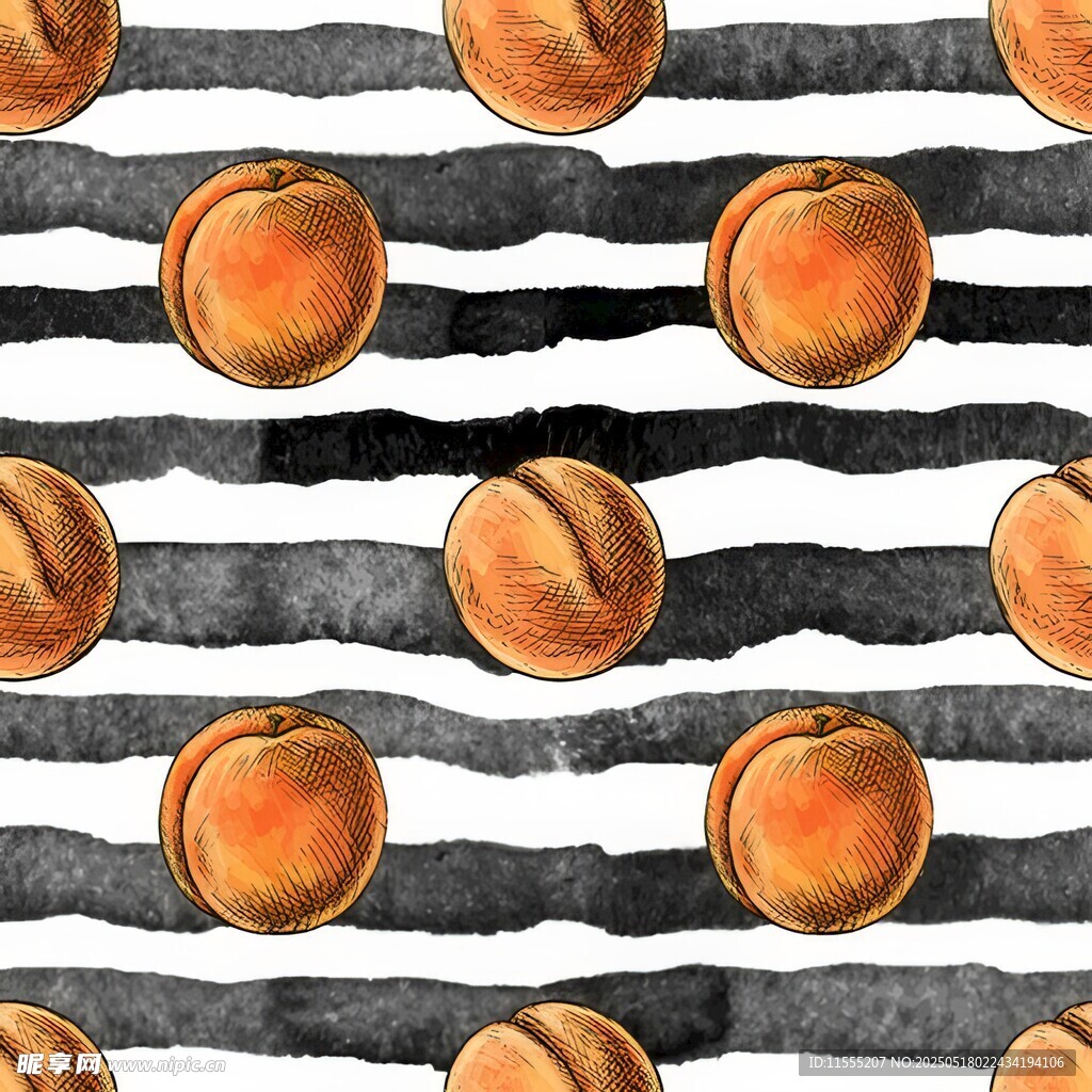 条纹背景上的橙色圆形图案