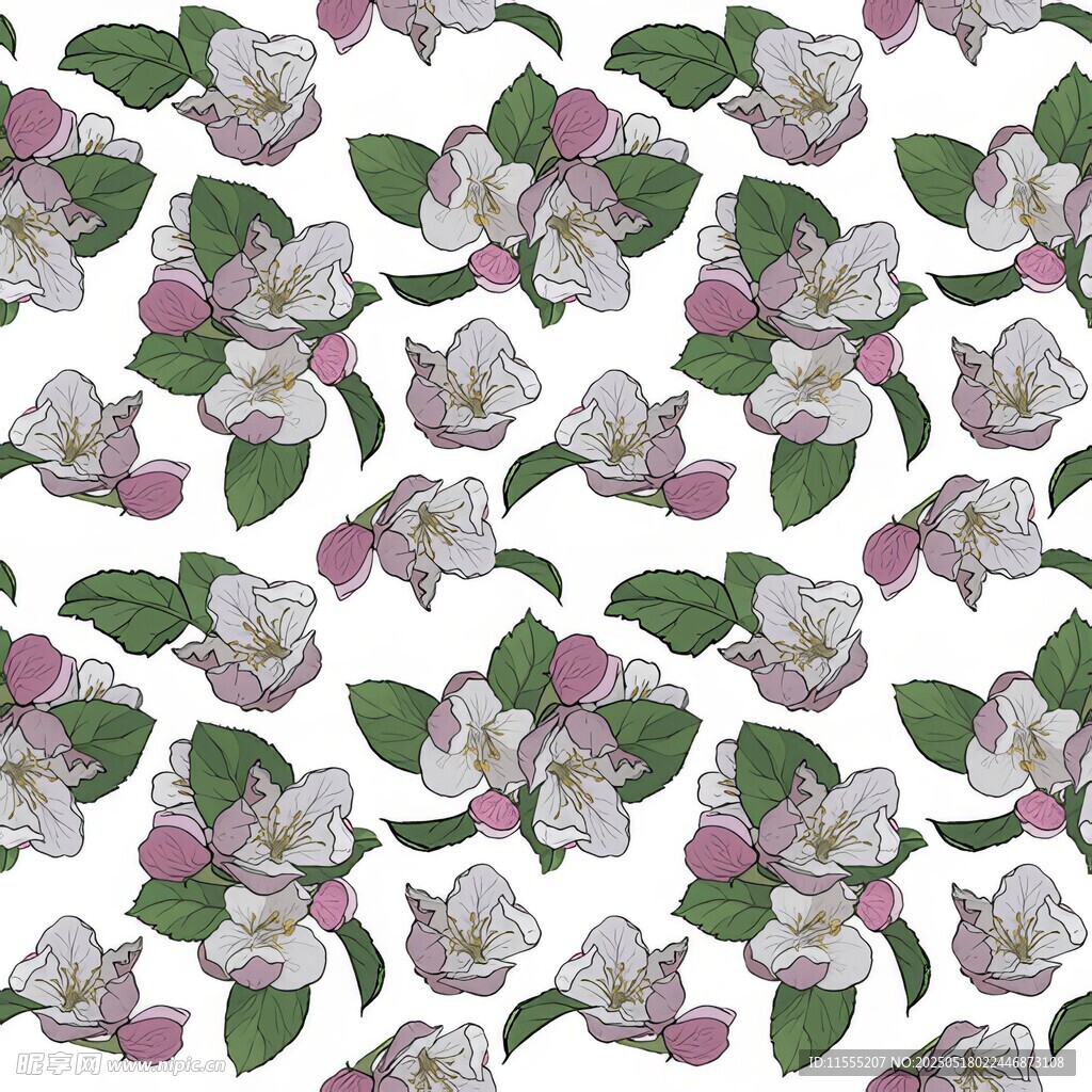 花卉图案无缝背景图