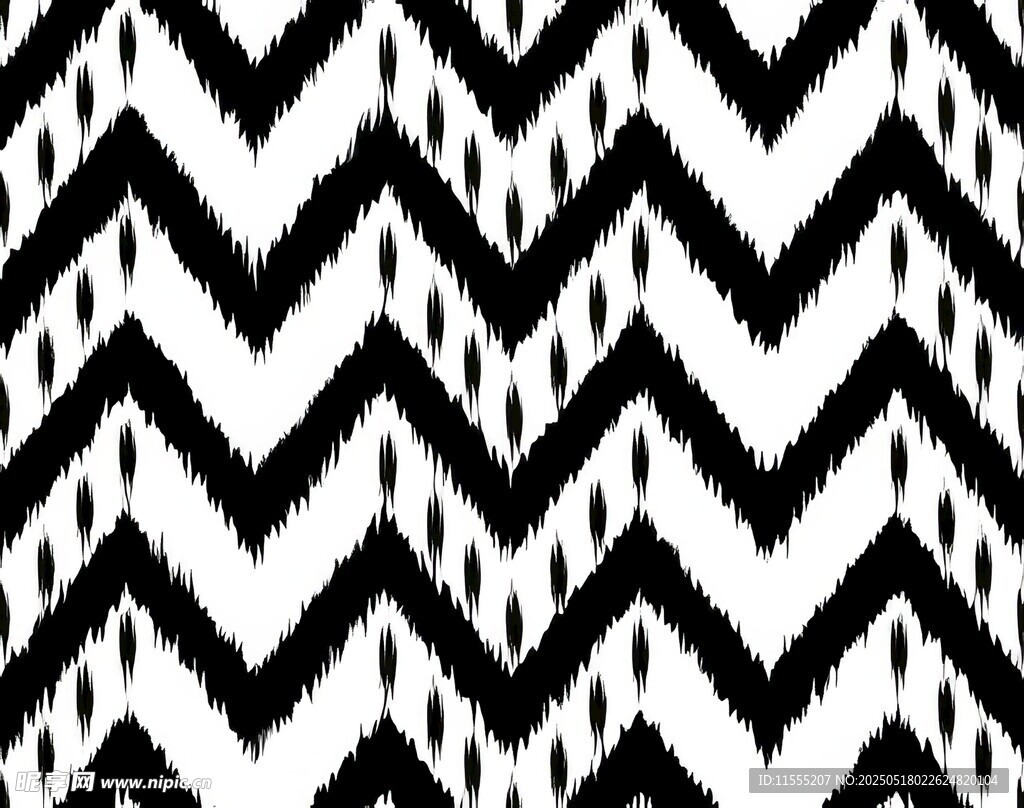 黑白锯齿纹几何图案纹理四方连续