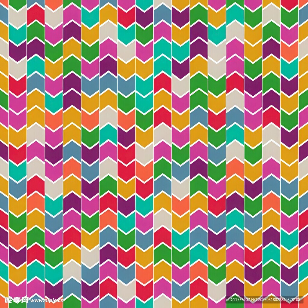 多彩波浪形图案背景纹理四方连续