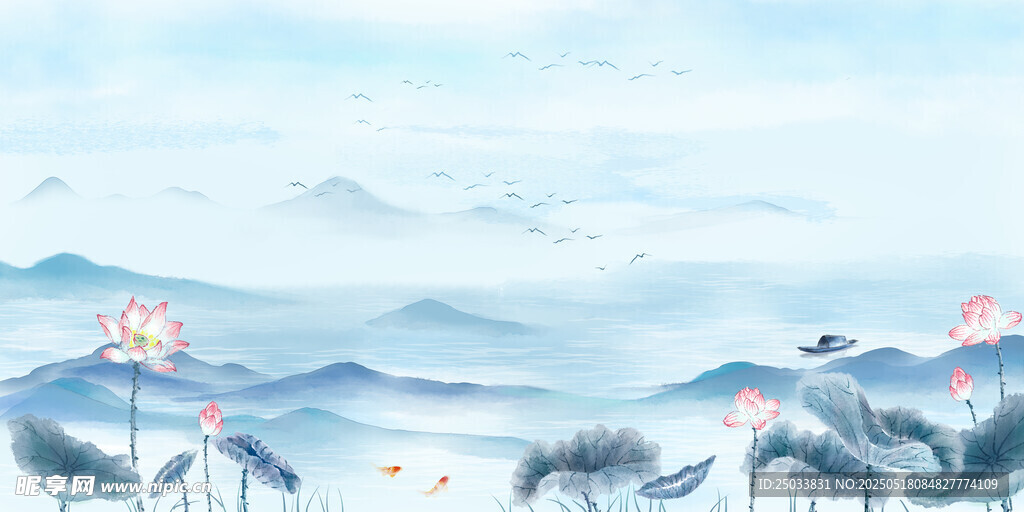 水墨山水风景图