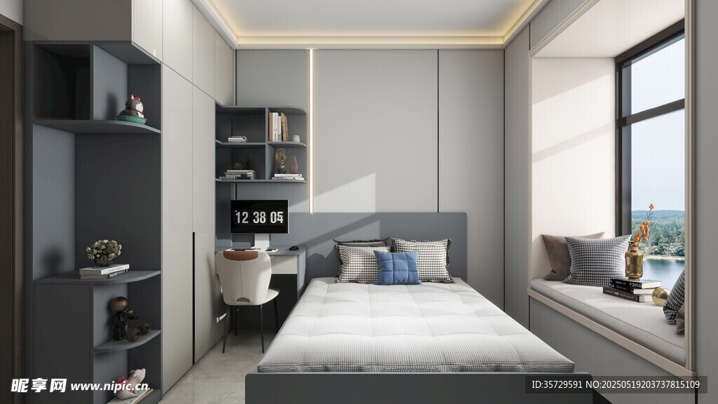 现代简约风卧室室内设计