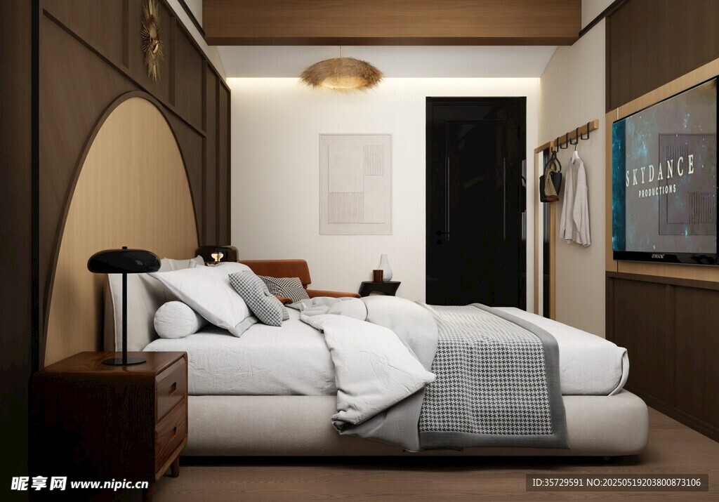 现代简约风卧室温馨场景