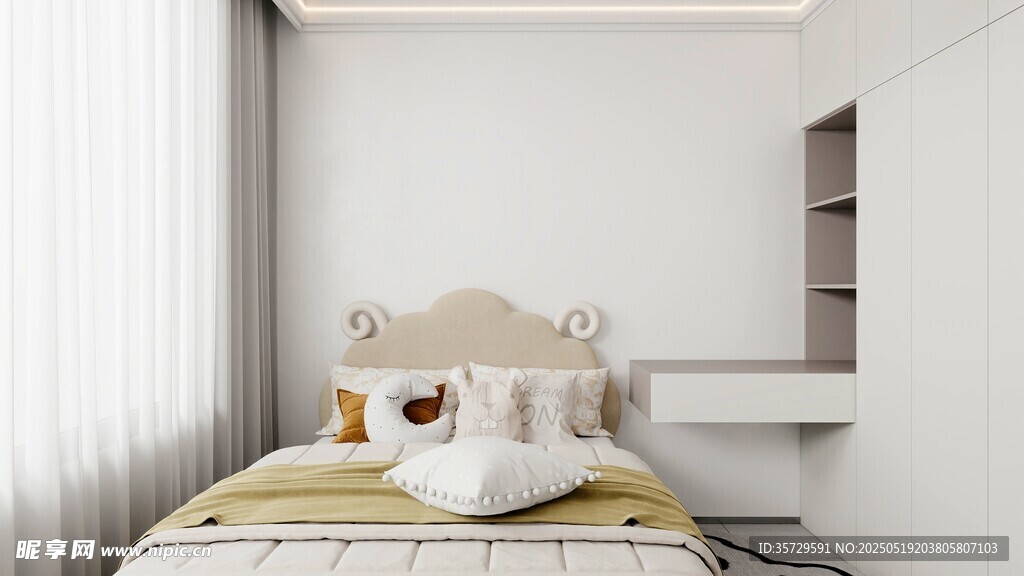 简约卧室温馨舒适床铺