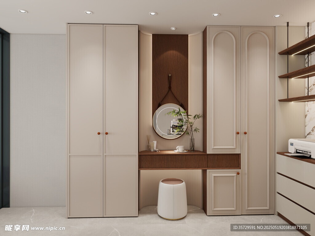 简约现代风卧室衣柜梳妆台