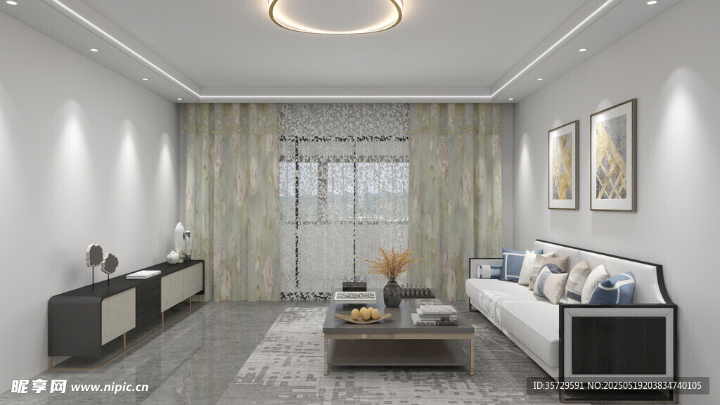 现代简约风客厅室内场景