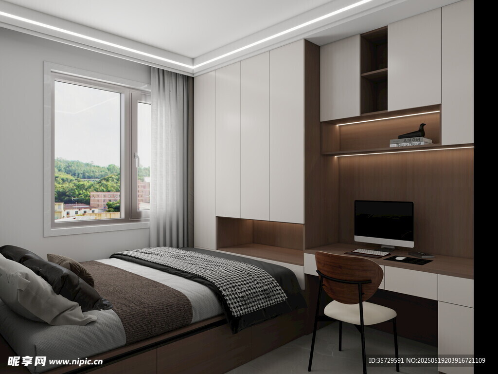 现代简约风卧室室内设计