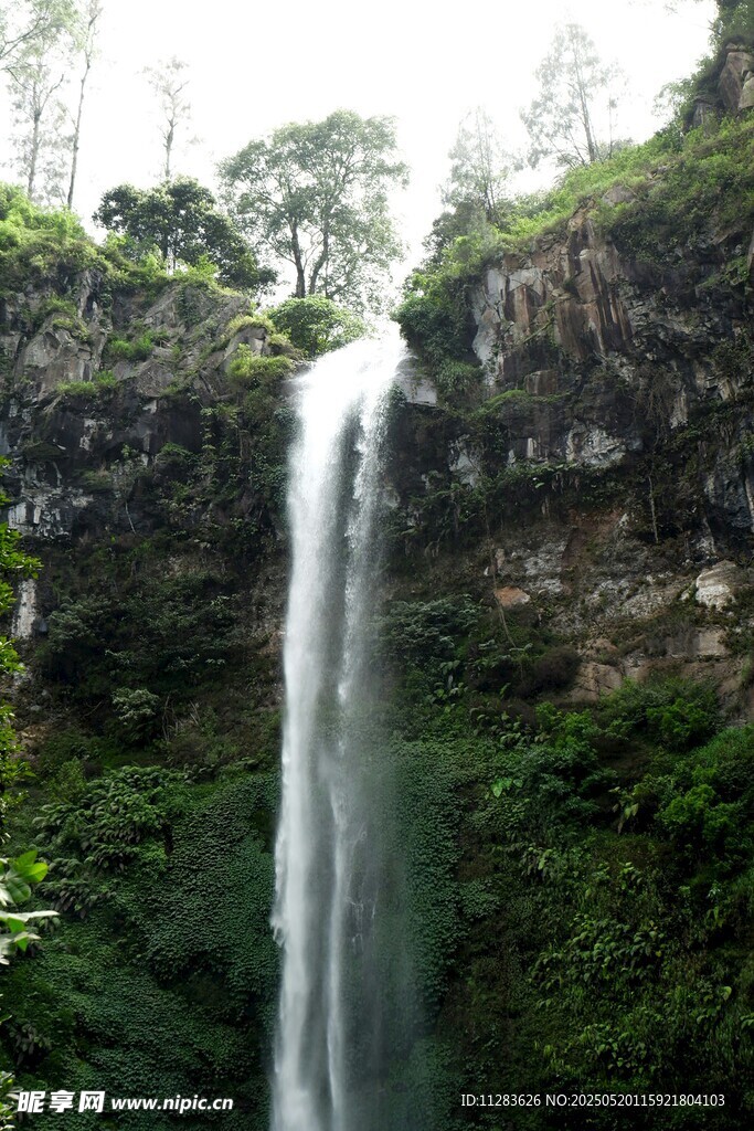 山间飞瀑 绿意盎然的美景