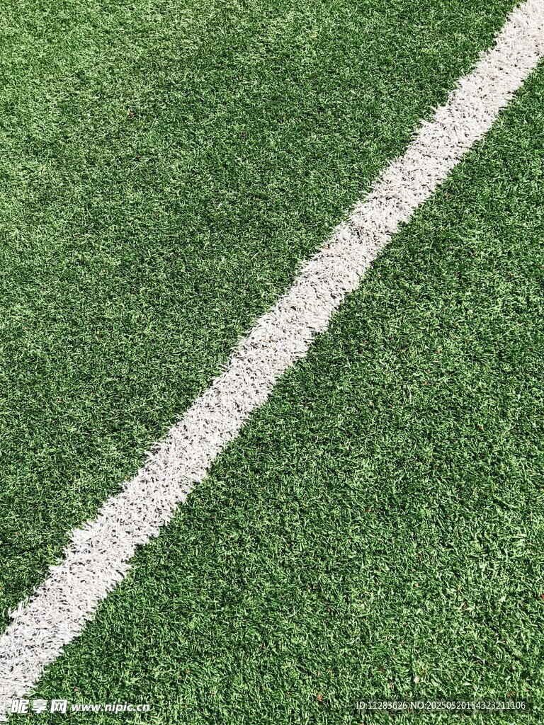 绿茵场上的白色标线