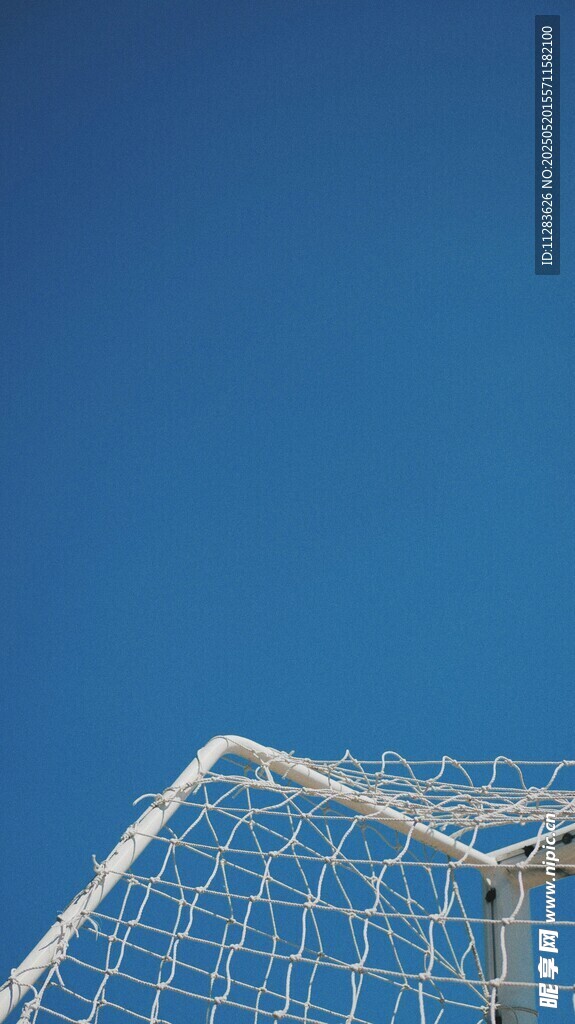 足球网与蓝天特写