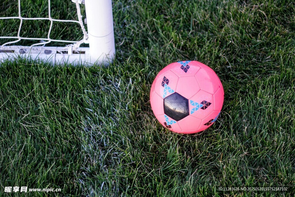 绿茵上的粉色足球