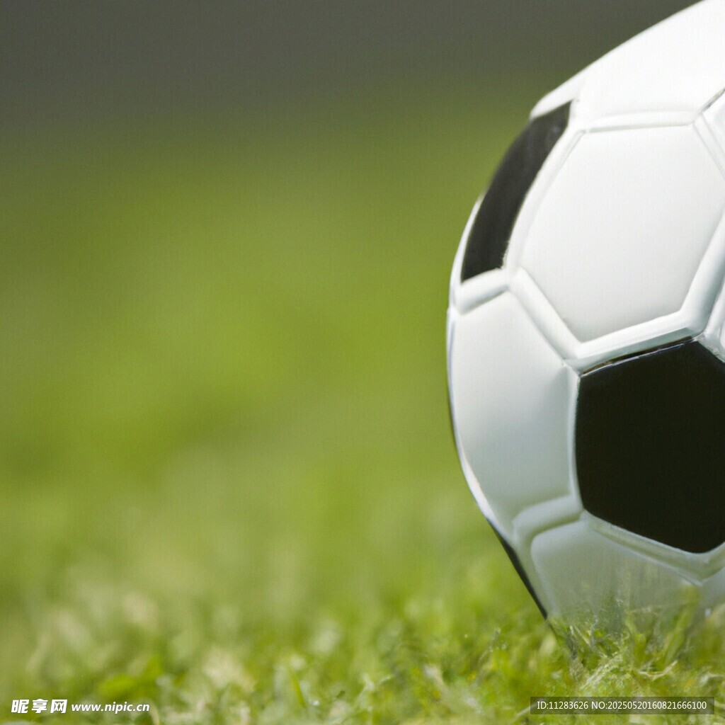 绿茵上的足球特写