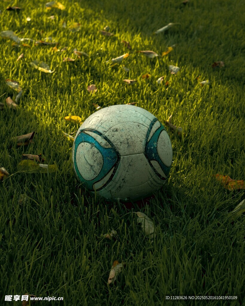 草地上的足球