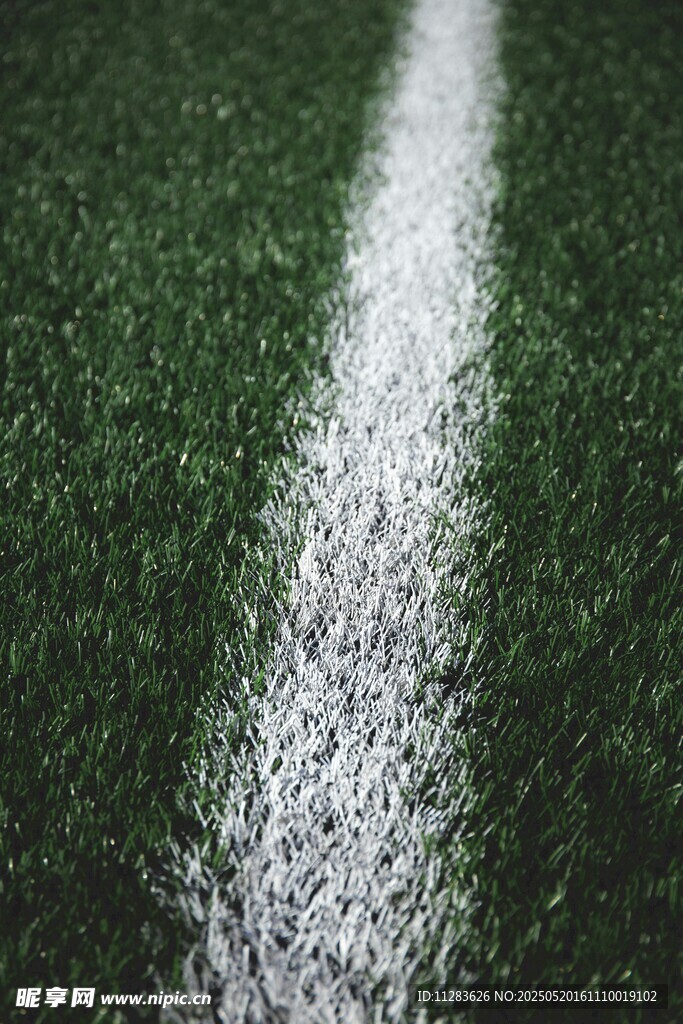 绿茵场上的白色分界线