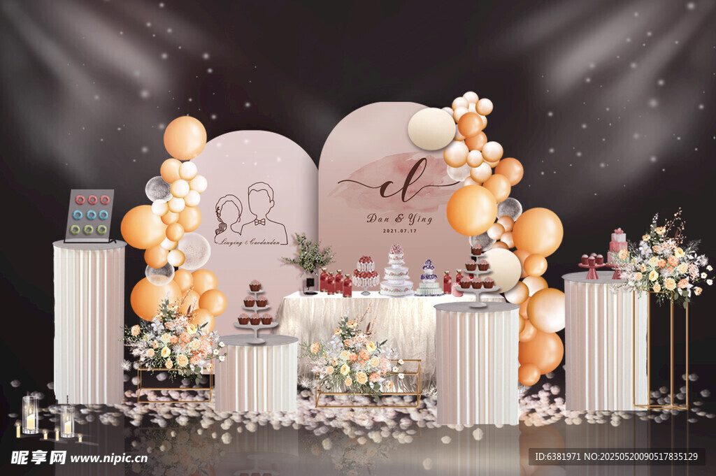 订婚宴效果图粉色答谢宴回门宴